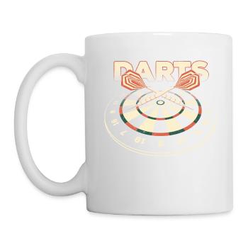 Darts 3D - Dart T-Shirts RAHMENLOS - Sport Club - Tasse - Weiß - Links