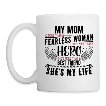 My Mom is my hero - muttertag - mutter - Tasse - Weiß - Links