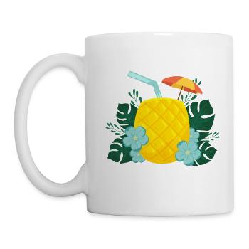 Boisson ananas / été / soleil - Mug blanc - blanc - Gauche