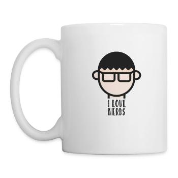 I Love Nerds / Freaks, Informatiker, ITler - Tasse - Weiß - Links