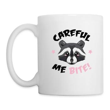 Waschbär - Vorsicht ich beiße - Tasse - Weiß - Links