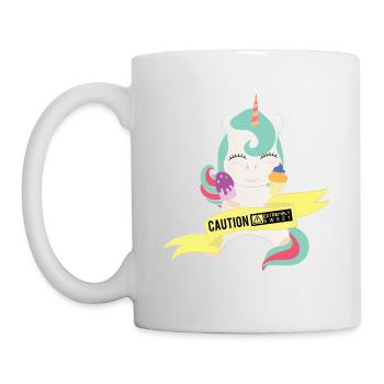 Caution extremely sweet unicorn - Mug - white - Left