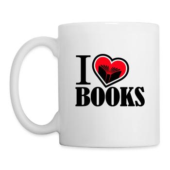 Ich liebe Bücher und Lesen - Tasse - Weiß - Links