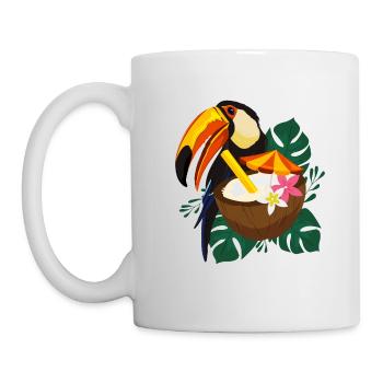 Toucan Summer - Poster - Tasse - Weiß - Links
