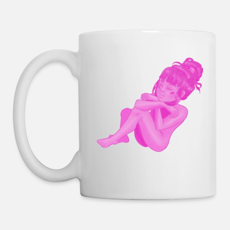 Pinkes Comic / Anime Girl - Tasse - Weiß