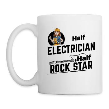 Électricien - Half Rock Star - Mug blanc - blanc - Gauche
