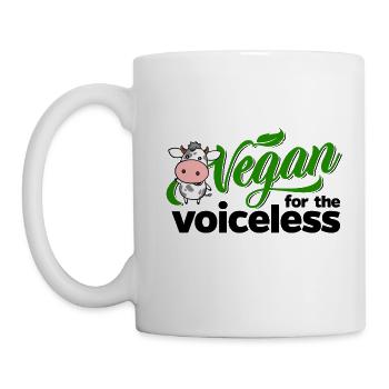 Végétarien végétalien pour les sans voix (vache) - Mug blanc - blanc - Gauche