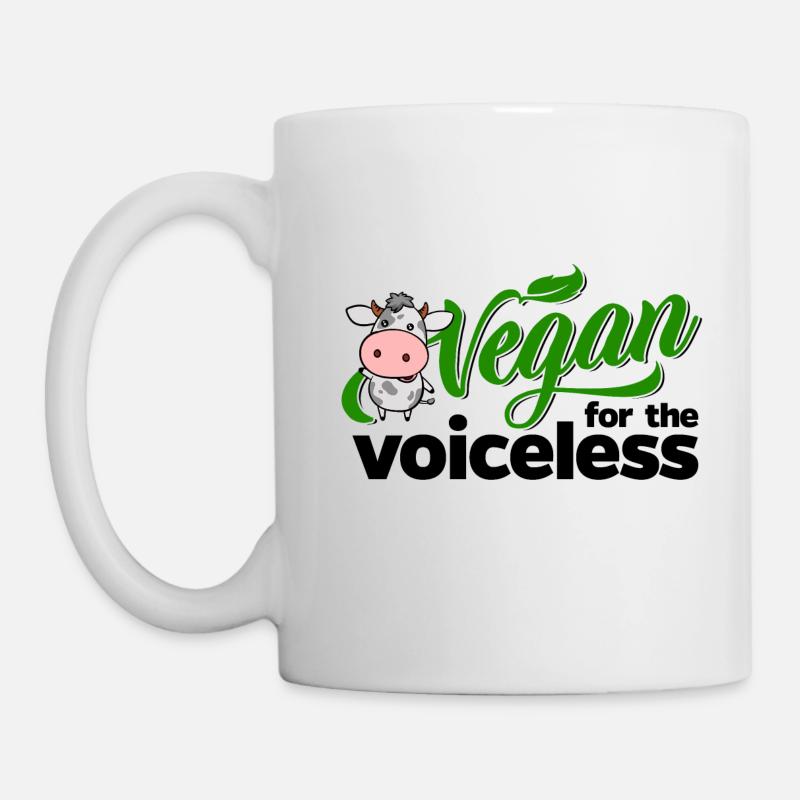 Végétarien végétalien pour les sans voix (vache) - Mug blanc - blanc