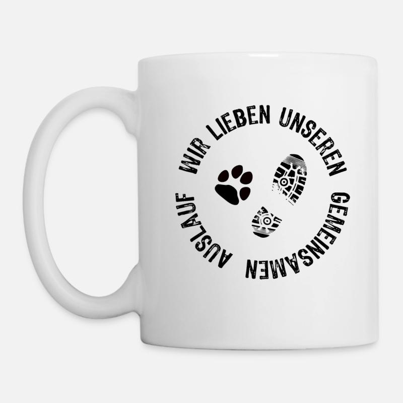 Joggen mit Hund - Laufen - Läufer - Gassi - Tasse - Weiß