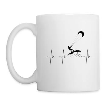 Kitesurf EKG Heartbeat Heartbeat - Mug blanc - blanc - Gauche