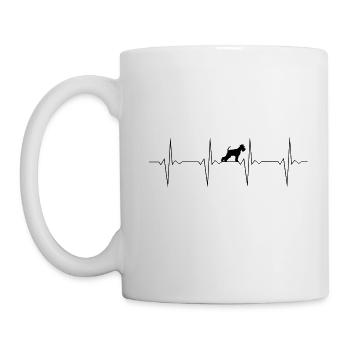 EKG Herzschlag Heartbeat Dog Schnauzer - Tasse - Weiß - Links