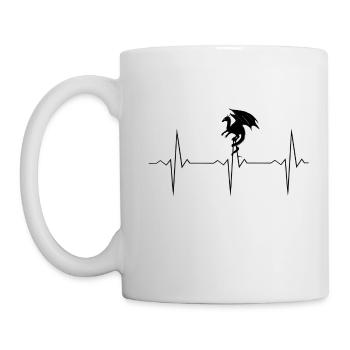 EKG heartbeat Heartbeat Dragon - Mug - white - Left