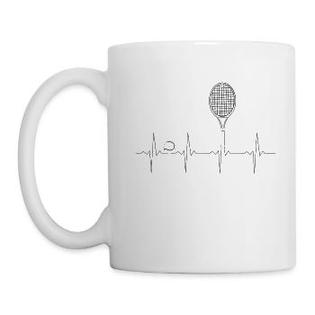 ECG Heartbeat Heartbeat Tennis - Mug blanc - blanc - Gauche