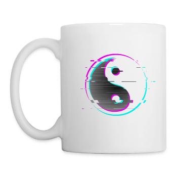 Yin yang glitch - Mug blanc - blanc - Gauche