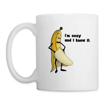 Kinky banana sexy (Banane) - Tasse - Weiß - Links