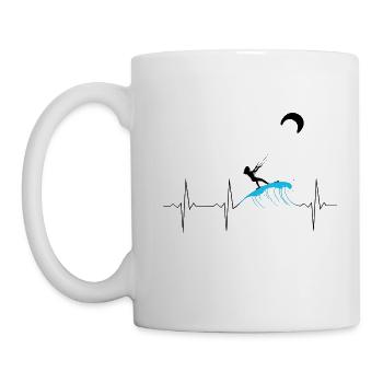 ECG Battement de Coeur Heartbeat KitesurfIng Woman Female - Mug blanc - blanc - Gauche