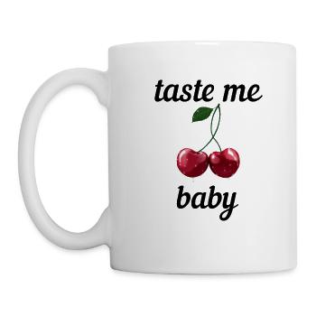 Kirschen / Cherries - taste me baby - Tasse - Weiß - Links