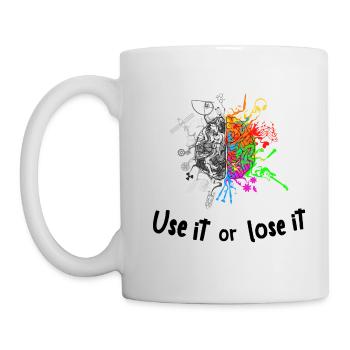 Brain halves functions - use it lose it - Mug - white - Left
