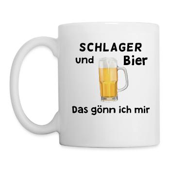 Schlager und Bier - Das gönn ich mir - Tasse - Weiß - Links
