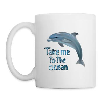 Dolphin - emmène-moi à la mer - Mug blanc - blanc - Gauche