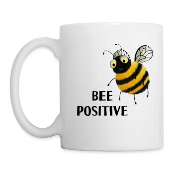 Bees - bee positive - Mug - white - Left