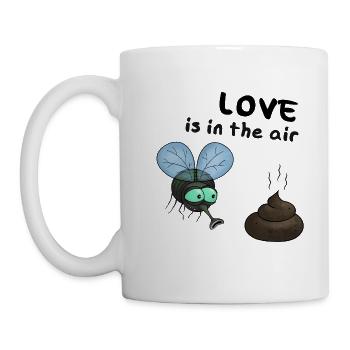 Fly Poop Love est dans l'air - Mug blanc - blanc - Gauche