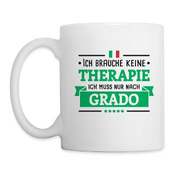 GRADO THERAPIE ITALIEN URLAUB ITALIA GESCHENK - Tasse - Weiß - Links