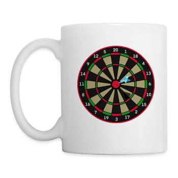 Dart - Pfeil - Tasse - Weiß - Links