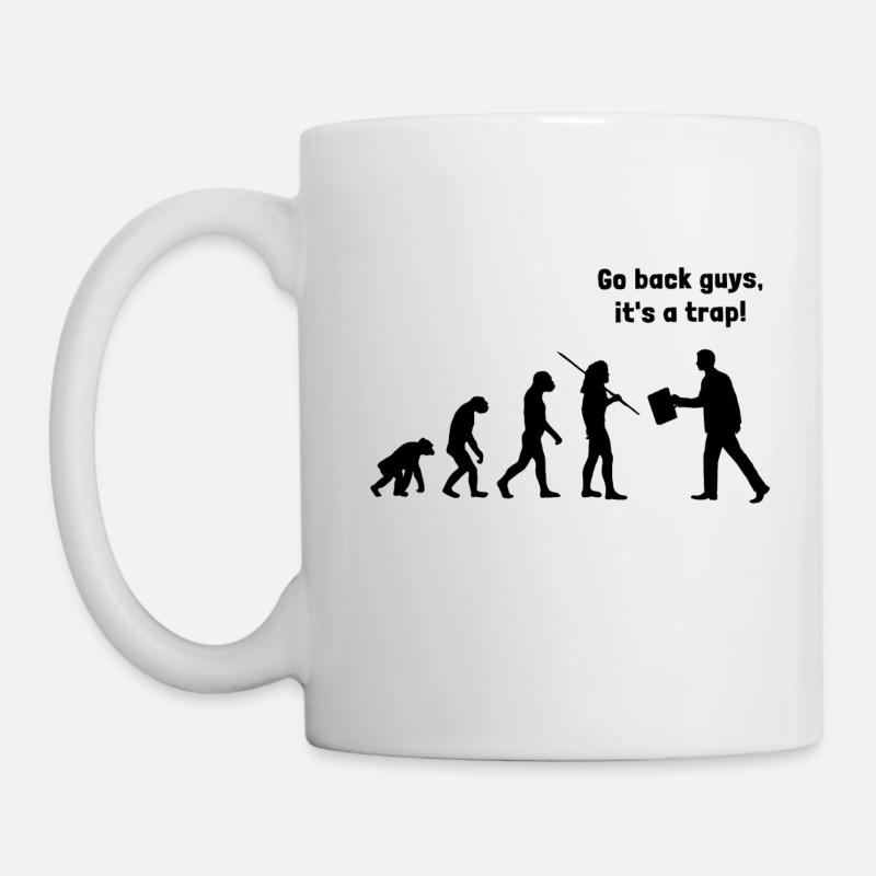 Evolution - go back, it's a - Mug - white