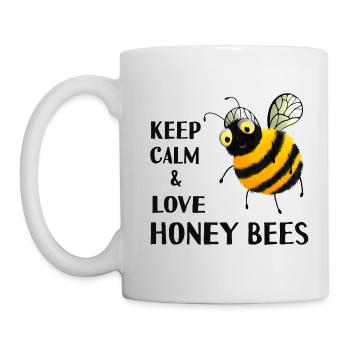 Bees - Keep calm and love honey bees - Mug - white - Left