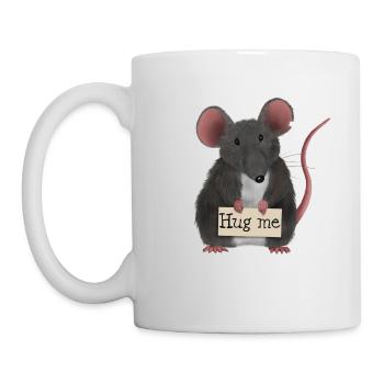 Douce souris / rat aimerait être embrassée - Mug blanc - blanc - Gauche