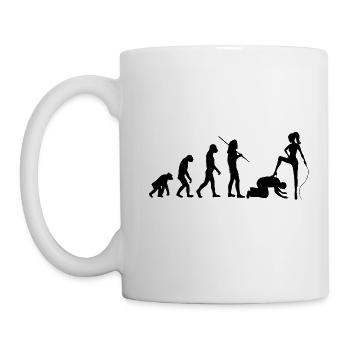 Evolution - dominatrix and slave - Mug - white - Left