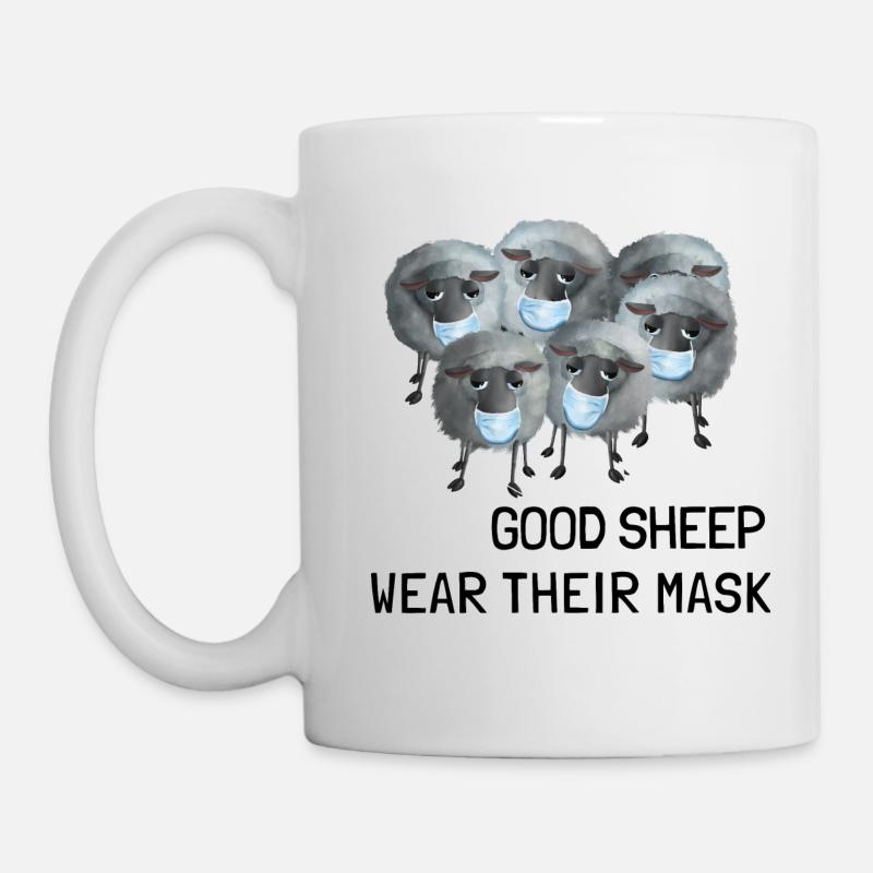 Doux mouton - Les bons moutons portent leur masque - Mug blanc - blanc