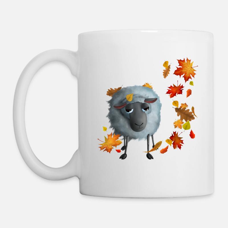 Süßes Schaf im Herbst - Tasse - Weiß