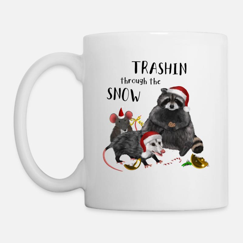 Christmas - Racoon Mouse Rat Opossum - Tasse - Weiß