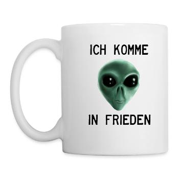Alien - Ich komme in Frieden - Tasse - Weiß - Links