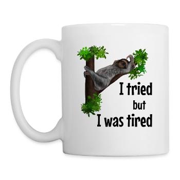 Sweet sloth - I tried but I was tiered - Mug - white - Left