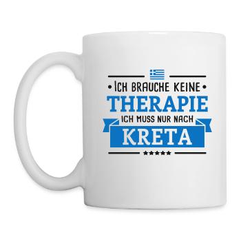KRETA THERAPIE MITTELMEER GRIECHENLAND URLAUB - Tasse - Weiß - Links