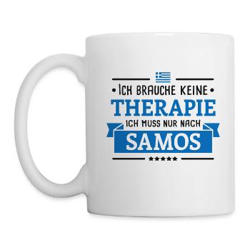 SAMOS THERAPIE GRIECHENLAND URLAUB GESCHENK - Tasse - Weiß - Links