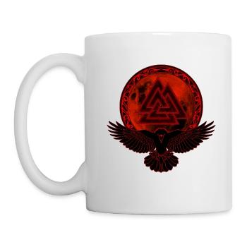 Raven Valknut Full Moon - Mug - white - Left