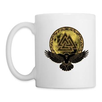 Raven Valknut Full Moon - Mug - white - Left
