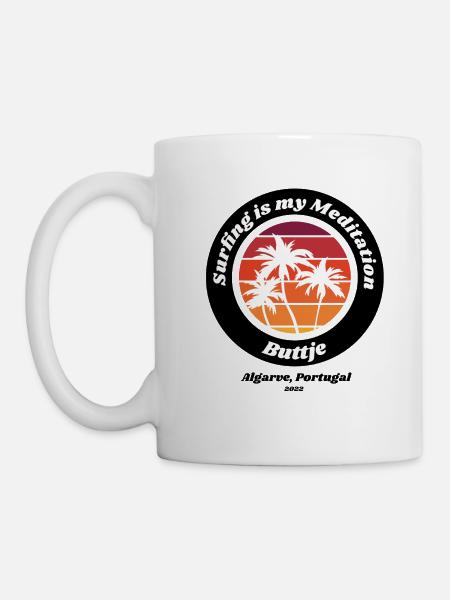 Surfing Is My Meditation - Tasse - Weiß