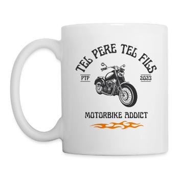TEL PERE TEL FILS MOTORBIKE ADDICT - Mug blanc - blanc - Gauche
