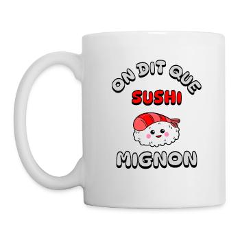 It is said that cute sushi - Mug - white - Left