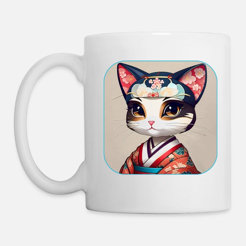 Cute asian lucky cat - Mug - white