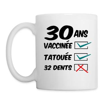 30 ans / anniversaire 30 ans / cadeau / humour - Mug blanc - blanc - Gauche