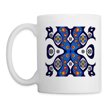 motif papillon - Mug blanc - blanc - Gauche