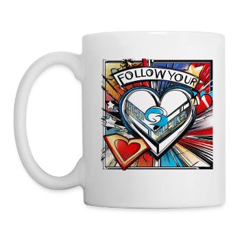 Follow your Heart - Tasse - Weiß - Links