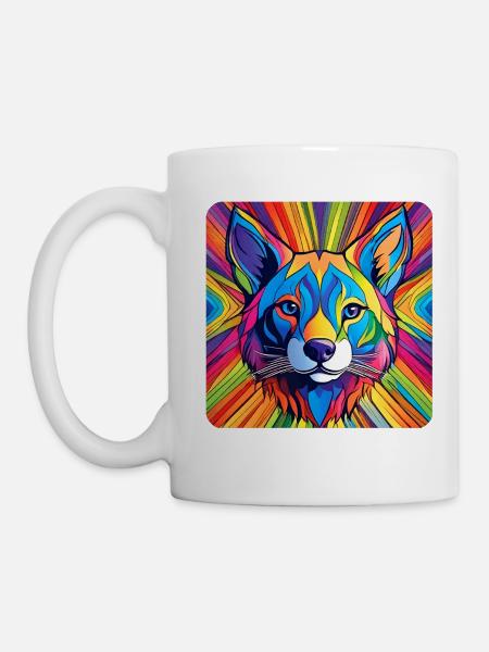 Spirit Animal Fuchs in bunten Farben - Tasse - Weiß