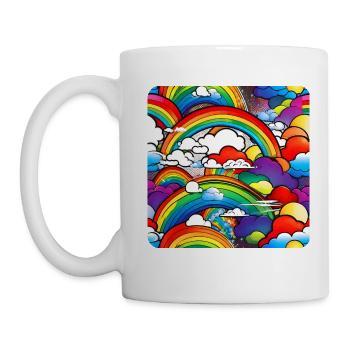 Rainbows and clouds - Mug - white - Left